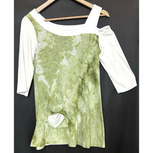 Inside Out Womens Y2K Forest Fairy Top Size S Open Shoulder Feminine Grunge USA